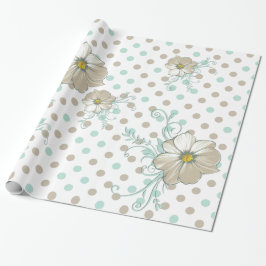 PAPEL DE REGALO MINT BISQUE DOTS STRIPTS GIFT WRAP