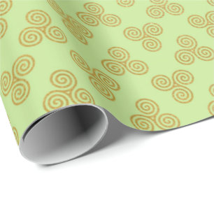 Papel De Regalo Mint Green Golden Royal Celtic Ornamdic Heráldico