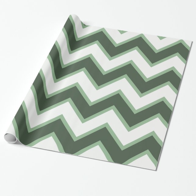 Papel De Regalo Mint Green White Chevron tira el Día del Padre (Desenrollado)