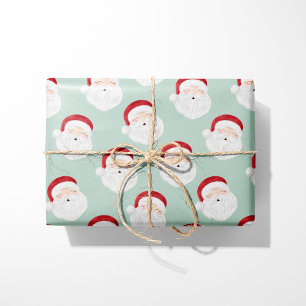 Papel De Regalo Mint Santa Claus enfrenta a Navidades envolviendo