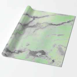 Papel De Regalo Minta de mármol de Carrara Plata Gris Verde Mínima