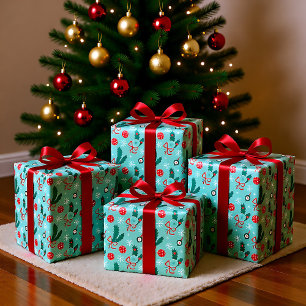 Papel De Regalo Minty Green Pickleball Feliz Navidad 🎁