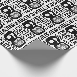 Papel De Regalo Mira quién es personalizado de fotos mono 60 año