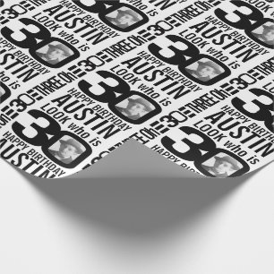 Papel De Regalo Mira quién es personalizado fotográfico mono 30 