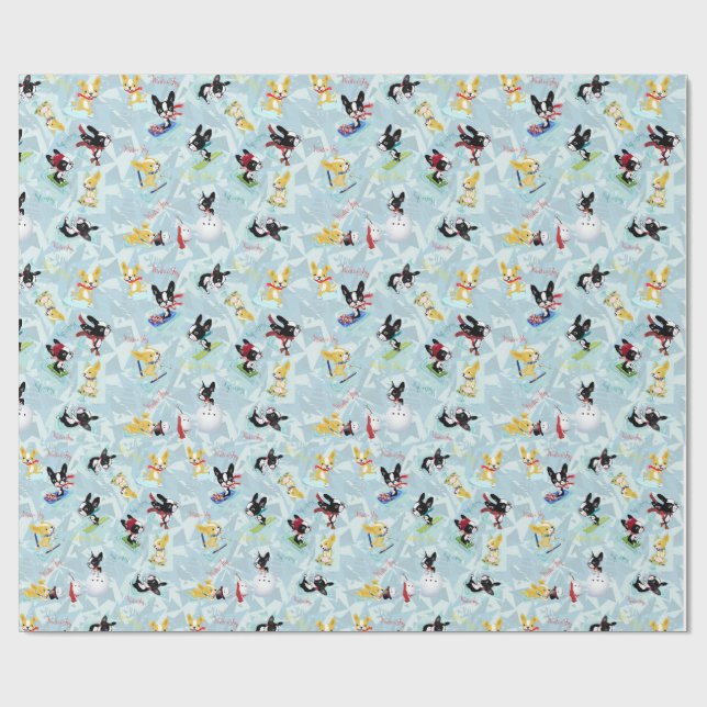 Papel De Regalo Mirabel de la ALEGRÍA del INVIERNO el terrier de (Superficie plana)