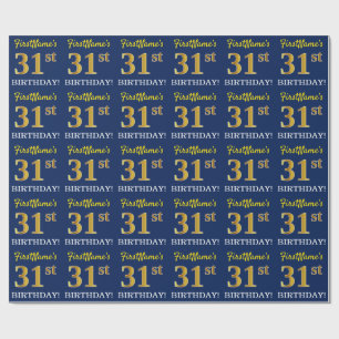 Papel De Regalo Mirada azul, de imitación "31ro CUMPLEAÑOS " del