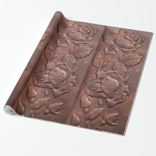 Papel De Regalo Mirada de cuero del rosa del vintage