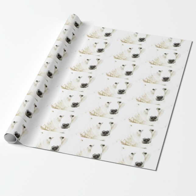Papel De Regalo Mirada helada de un oso polar (Desenrollado)