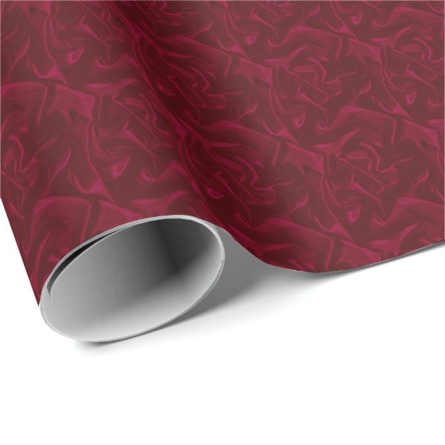 Papel De Regalo Mirada roja rica magnífica del satén de Borgoña (Esquina del rollo)