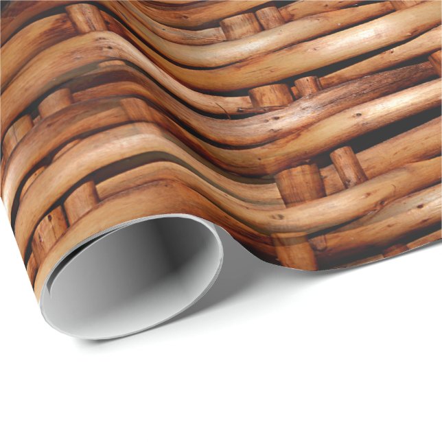 Papel De Regalo Mirada rugosa de la cesta de mimbre (Esquina del rollo)