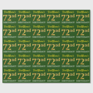 Papel De Regalo Mirada verde, de imitación "72.o CUMPLEAÑOS " de