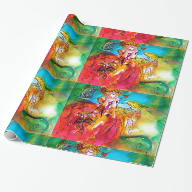 Papel De Regalo MIRANDOLINA / Fiesta veneciano de la Mascarada (Desenrollado)