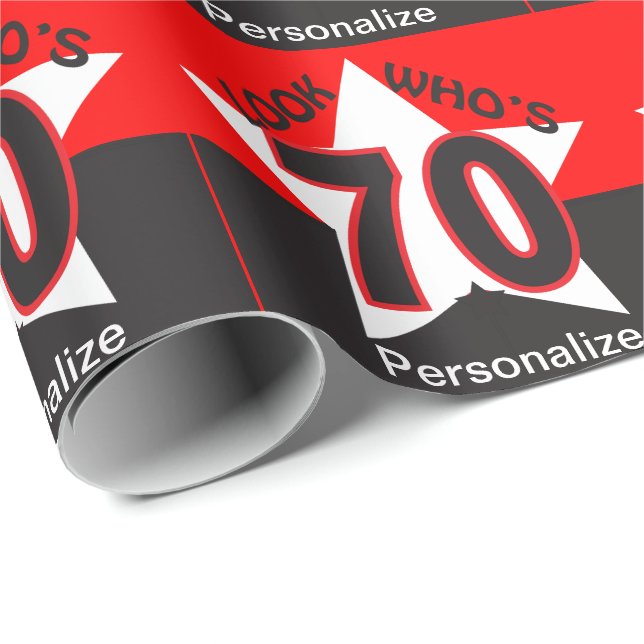 Papel De Regalo Mire quién es 70 personaliza - cumpleaños (Esquina del rollo)