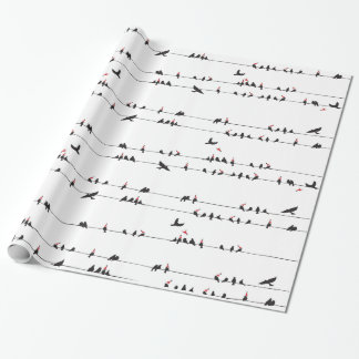 Papel De Regalo Mirlos en los alambres