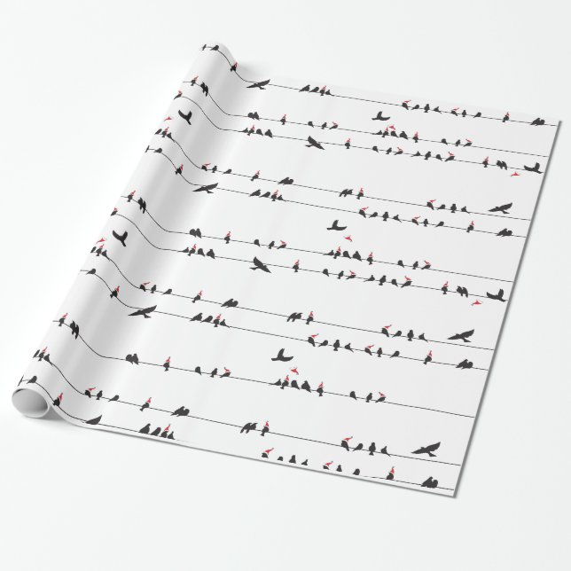 Papel De Regalo Mirlos en los alambres (Desenrollado)