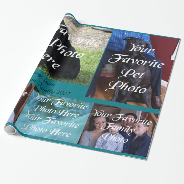 Papel De Regalo Mis amigos y foto de familia hermosos (Desenrollado)