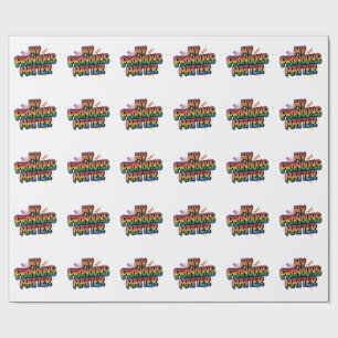Papel De Regalo Mis Pronombres Importan Diseño Orgullo Cita LGBT