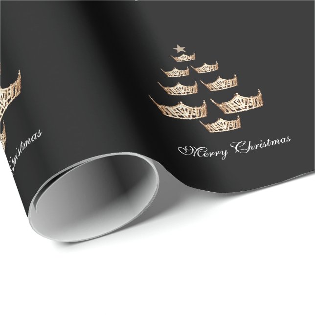 Papel De Regalo Miss America Crown Christmas Tree Giftwrap (Esquina del rollo)