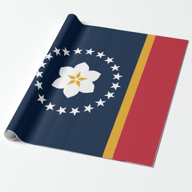 Papel De Regalo Mississippi: La bandera del estado de Magnolia (Desenrollado)