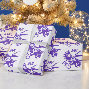Papel De Regalo Míster Púrpura Pro Triceratops asesinado antiguo