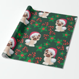 Papel De Regalo Mistletoe y cachorros