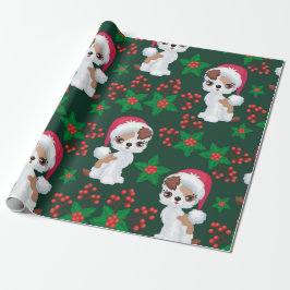 Papel De Regalo Mistletoe y cachorros caprichosos