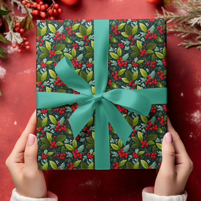 Papel De Regalo Mistletoe y hojas Holly (Subido por el creador)