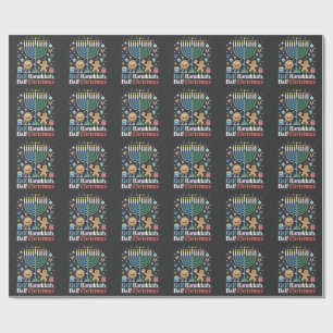 Papel De Regalo Mitad Hanukkah Mitad Navidad Divertido Christmukka