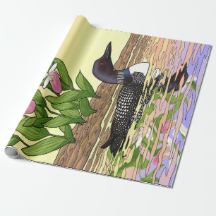 Papel De Regalo MN State Bird Flower Lopper Lady Slipper