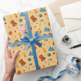 Papel De Regalo Mochila Tienda de campaña Bushcraft Camping Patrón