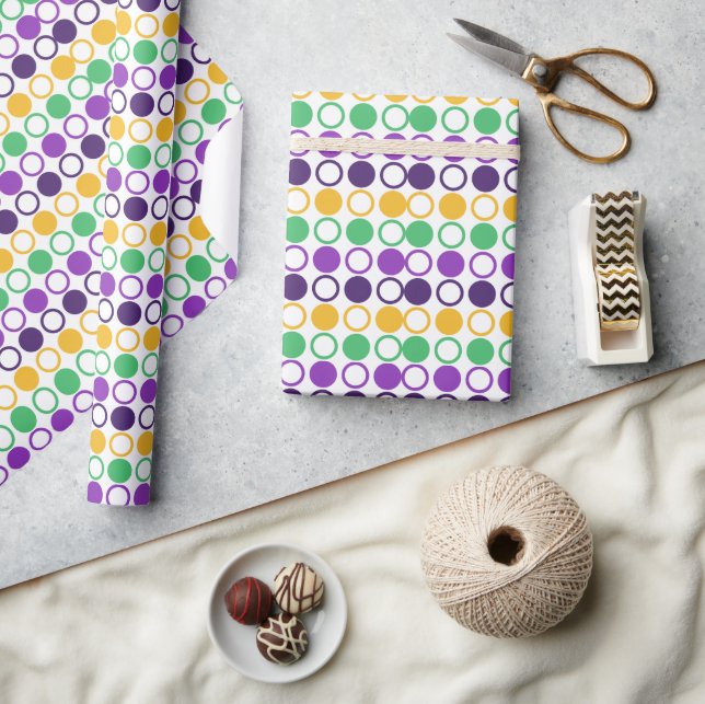 Papel De Regalo Mod Mardi Gras Lunares (Artesanía)