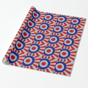 Papel De Regalo Mod Roundel Asian Sunburst en estilo de fibra de c