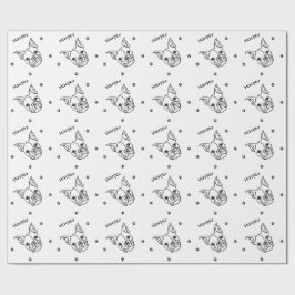 Papel De Regalo Moda Arte de línea de Bulldog francés: Editar tu t