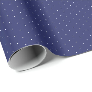Papel De Regalo Moda azul marino blanco minúsculo polka puntos lin
