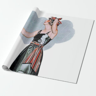 Papel De Regalo Moda Belleza en la Lluvia por C Coles Phillips
