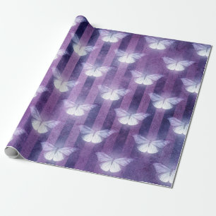 Papel De Regalo Moda blanco morado estriado patrón místico