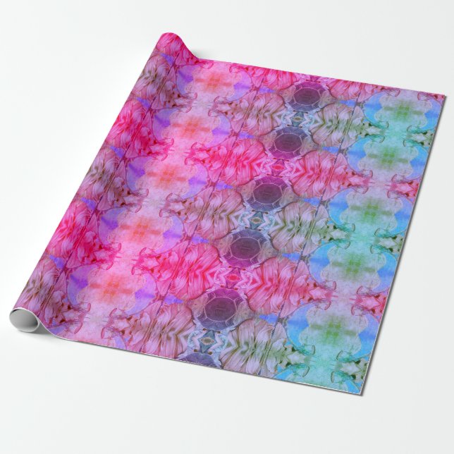 Papel De Regalo Moda Boho color acuarela rosa pálido (Desenrollado)
