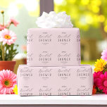 Papel De Regalo Moda Bridal Shower de escritura negra rosa<br><div class="desc">Papel de envolvimiento de ducha de novia rosa y negra de Rubor con un guión elegante de tipografía negra. Más productos con este diseño están en la colección de abajo.</div>