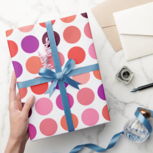 Papel De Regalo Moda colorido dots de polka patrón monograma