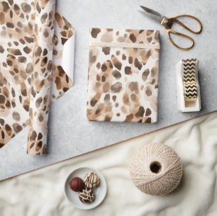 Papel De Regalo Moda Cream Brown Leopardo Animal Print