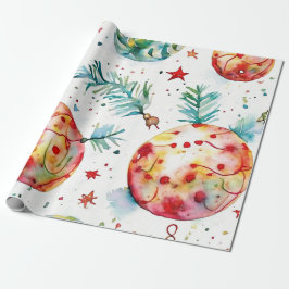 Papel De Regalo Moda de bolas de Navidades plateados