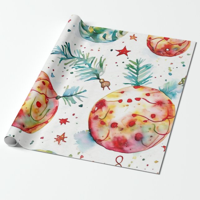 Papel De Regalo Moda de bolas de Navidades plateados (Desenrollado)