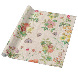 Papel De Regalo Moda de cosecha amarilla rosa lindo patrón floral