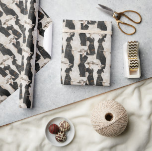 Papel De Regalo Moda de découpage vintage damas en vestidos negros