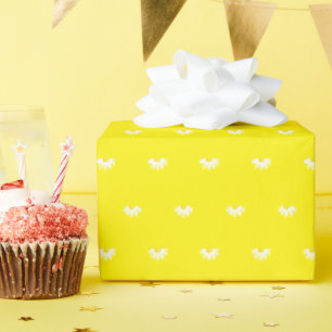 Papel De Regalo Moda de gazapo amarillo blanco lindo patrón de flo