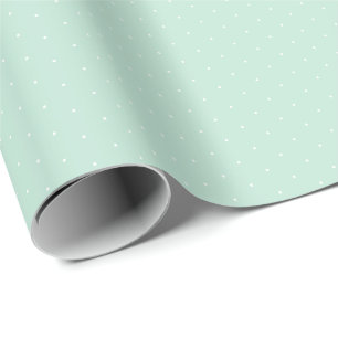 Papel De Regalo Moda de la menta de mariscos verde blanco minúscul