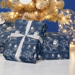 Papel De Regalo Moda de mezclilla patrón de Navidad Santa