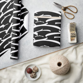 Papel De Regalo Moda de moda en franjas blancas y negras