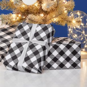 Papel De Regalo Moda de país negro y blanco con relleno de búfalo