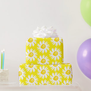 Papel De Regalo Moda de resorte de margarita blanca cúrcuma con mo